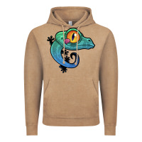 Vintage Coffee cute colorful cartoon gecko Vintage Hoodie - linhVisuals