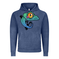 Vintage Denim cute colorful cartoon gecko Vintage Hoodie - linhVisuals