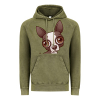 Vintage Olive zippy the boston terrier Vintage Hoodie - linhVisuals