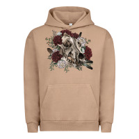 Pigment Burro Floral boho wolf skull Urban Hoodie - RanaPortraitStore