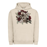 Pigment French Oak Floral boho wolf skull Urban Hoodie - RanaPortraitStore