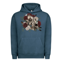Floral Boho Wolf Skull Urban Hoodie | Teevron