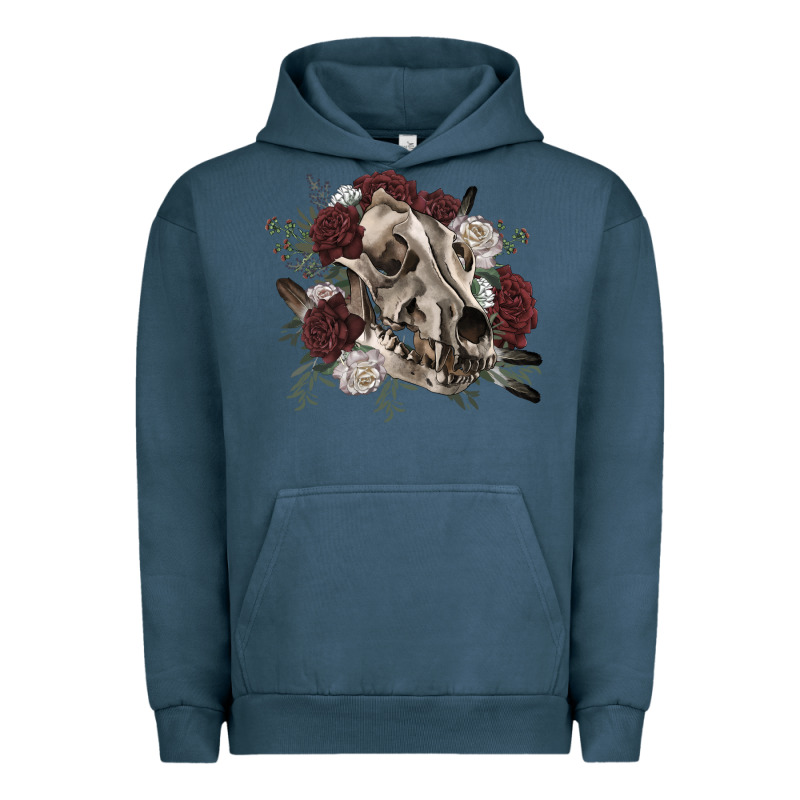 Floral Boho Wolf Skull Urban Hoodie by RanaPortraitStore | Teevron