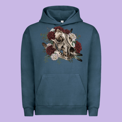 Floral Boho Wolf Skull Urban Hoodie Designed By Ranaportraitstore
