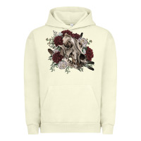 Pigment Pistachio Floral boho wolf skull Urban Hoodie - RanaPortraitStore