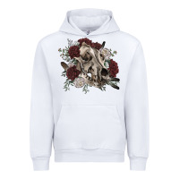 White Floral boho wolf skull Urban Hoodie - RanaPortraitStore