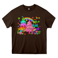 Chocolate Brown pride christmas trees Heavy Core Tee - HowdyJamesFarm