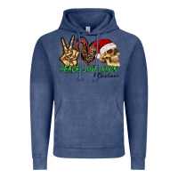 Vintage Denim Peace Love Rock Christmas Vintage Hoodie - CowhideDigitalArt