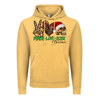 Vintage Mustard Peace Love Rock Christmas Vintage Hoodie - CowhideDigitalArt