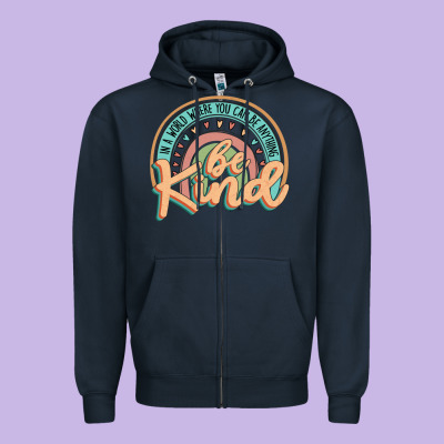 Be Kind Zipper Hoodie Designed By Jahusdesignshop