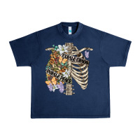 Navy inhale peace exhale chaos chest Urban Heavy Tee - FaDigitalArtStudio