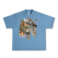 Pebble Blue inhale peace exhale chaos chest Urban Heavy Tee - FaDigitalArtStudio