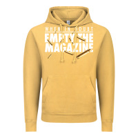 Vintage Mustard when in doubt empty the magazine Vintage Hoodie - linhVisuals