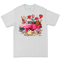 Dove Grey Valentine's Day Truck Farm Animals Premium Tee - FaDigitalArtStudio