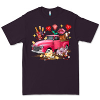 Plum Valentine's Day Truck Farm Animals Premium Tee - FaDigitalArtStudio