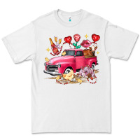 White Valentine's Day Truck Farm Animals Premium Tee - FaDigitalArtStudio