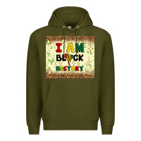 Army Green i am black history Premium Hoodie - Artiststas