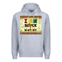 Heather Grey i am black history Premium Hoodie - Artiststas