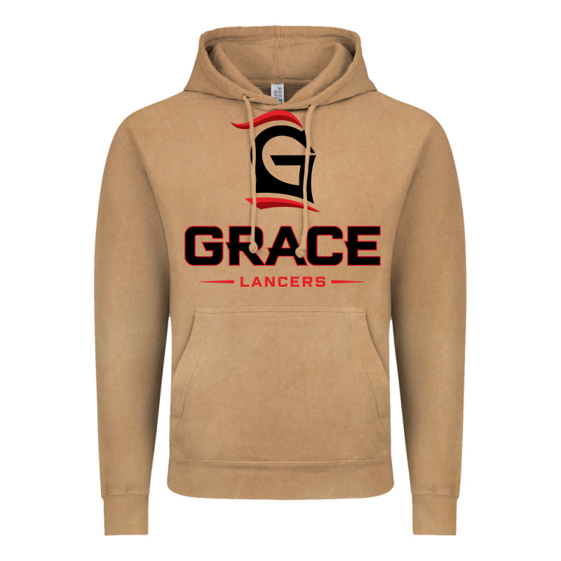 Grace College & Seminary Lancers1 Vectorized Vintage Hoodie by linhVisuals | Teevron