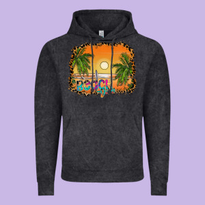 Beach Vibes Vintage Hoodie Designed By Cowhidedigitalart