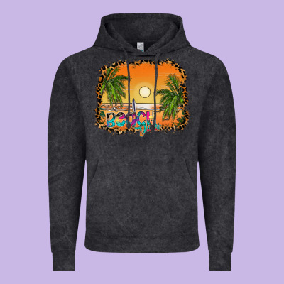 Beach Vibes Vintage Hoodie Designed By Cowhidedigitalart