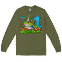 Army Green birthday boy frog age 1 Long Sleeve Tee - LillyAllenDesigns