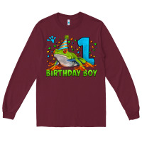 Burgundy birthday boy frog age 1 Long Sleeve Tee - LillyAllenDesigns