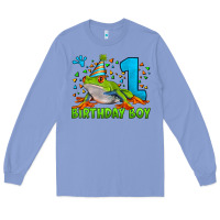 Colony Blue birthday boy frog age 1 Long Sleeve Tee - LillyAllenDesigns