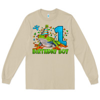Mushroom birthday boy frog age 1 Long Sleeve Tee - LillyAllenDesigns