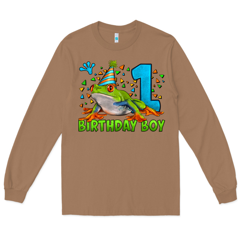 Birthday Boy Frog Age 1 Long Sleeve Tee by LillyAllenDesigns | Teevron
