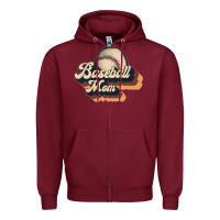 Burgundy baseball mom Zipper Hoodie - JahusDesignShop