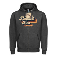Charcoal Heather baseball mom Zipper Hoodie - JahusDesignShop