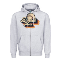 Heather Grey baseball mom Zipper Hoodie - JahusDesignShop