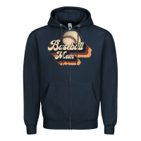 Navy baseball mom Zipper Hoodie - JahusDesignShop