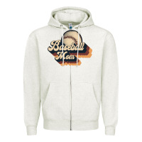 Oatmeal Heather baseball mom Zipper Hoodie - JahusDesignShop