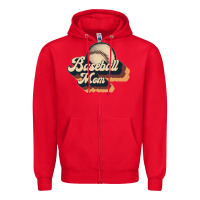 Red baseball mom Zipper Hoodie - JahusDesignShop