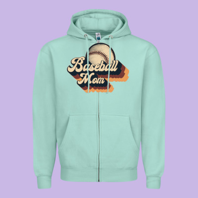Baseball Mom Zipper Hoodie Designed By Jahusdesignshop