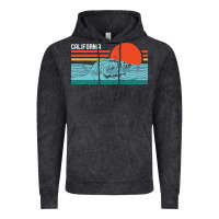 Vintage Black vintage california wave surf retro 80s california beach surfing Vintage Hoodie - linhVisuals