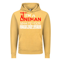 Vintage Mustard im a lineman whats your superpower Vintage Hoodie - linhVisuals