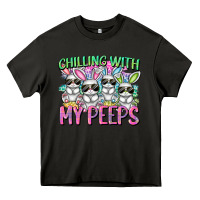 Asphalt Chilling with my peeps Easter bunnies Heavy Core Tee - CowGirlArtShop