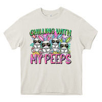 Cream Chilling with my peeps Easter bunnies Heavy Core Tee - CowGirlArtShop