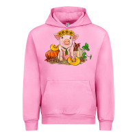 Fuchsia Pink fall pig Urban Hoodie - RanaPortraitStore