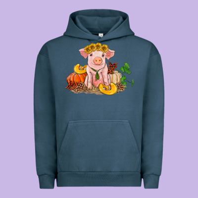 Fall Pig Urban Hoodie Designed By Ranaportraitstore