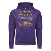 Cloud Purple construction excavator vehicle boys builder heavy equipment t shirt Vintage Hoodie - linhVisuals