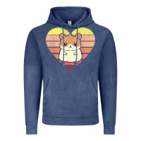 Vintage Denim cute hamster design retro heart shape vintage t shirt Vintage Hoodie - linhVisuals