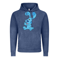 Vintage Denim blues clues on red sofa Vintage Hoodie - linhVisuals