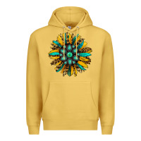 Antique Gold turquoise leopard sunflower Premium Hoodie - Jasminsmagicworld