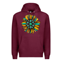 Burgundy turquoise leopard sunflower Premium Hoodie - Jasminsmagicworld