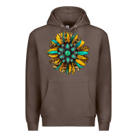 Coffee turquoise leopard sunflower Premium Hoodie - Jasminsmagicworld