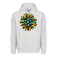 Dove Grey turquoise leopard sunflower Premium Hoodie - Jasminsmagicworld